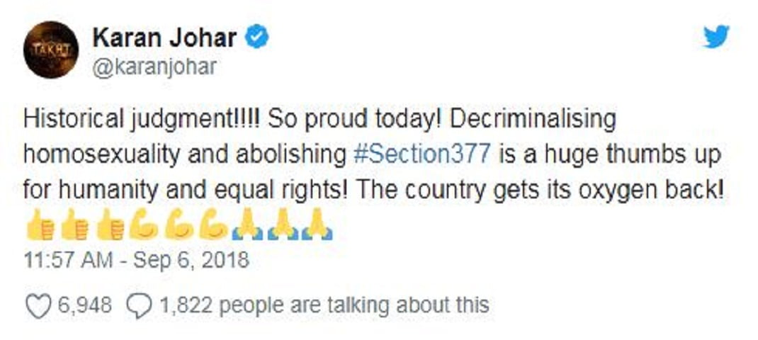 समलैंगिकता : मुस्करा उठे करन जौहर, कहा लौट आई ऑक्सीजन 2 Hello Uttarakhand News »