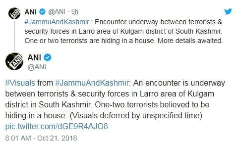 कुलगाम में आतंकियों और सेना के बीच मुठभेड़ जारी, सेना के दो जवान जख्‍मी 2 Hello Uttarakhand News »