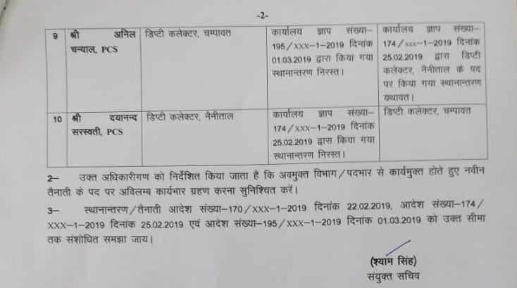 आईएएस-पीसीएस अधिकारियों के दायित्व में फेरबदल व तबादले 3 आईएएस-पीसीएस अधिकारियों के दायित्व में फेरबदल व तबादले 3 Hello Uttarakhand News »