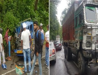 देहरादून में ट्रक और वाहन में आमने-सामने की जबरदस्त टक्कर,चालक की मौत ,वाहन के उड़े परखच्चे 3 Hello Uttarakhand News »