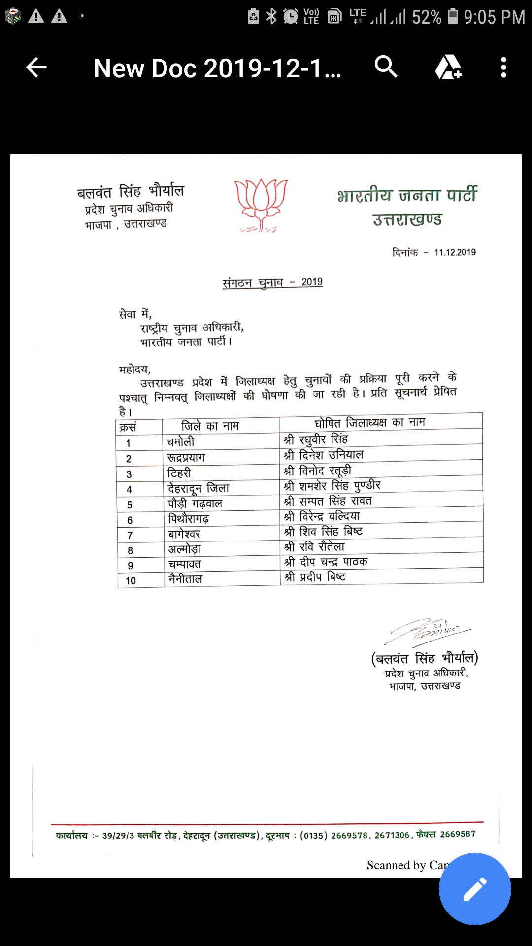 भाजपा के जिलाध्यक्ष घोषित 2 Hello Uttarakhand News »