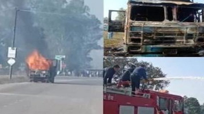 हरिद्वार-दिल्ली हाईवे पर सिलेंडर से भरे ट्रक में आग लगने से मचा हड़कंप 1 Hello Uttarakhand News »