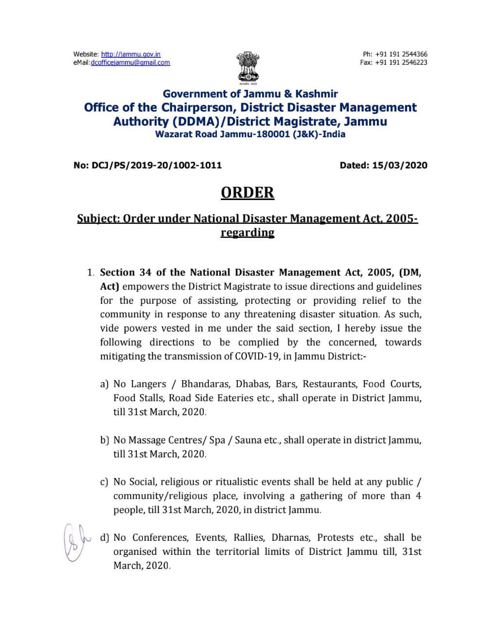No Langers, Bhandaras, Dhabas, Bars, Restaurants, Food Courts, Food Stalls, Road Side Eateries will operate in District Jammu till 31st 2 No Langers, Bhandaras, Dhabas, Bars, Restaurants, Food Courts, Food Stalls, Road Side Eateries will operate in District Jammu till 31st 2 Hello Uttarakhand News »
