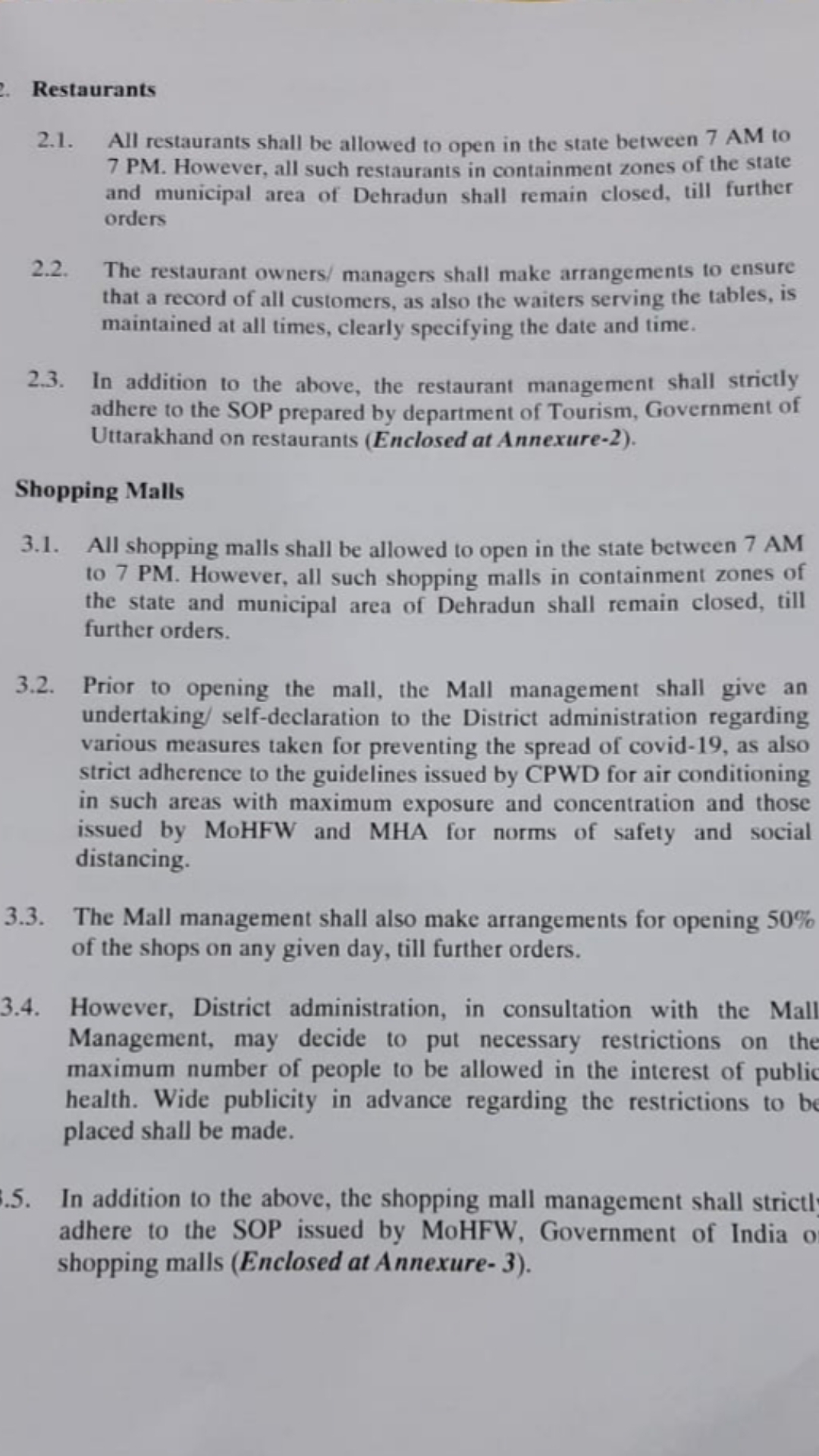 उत्तराखंड में होटल्स, रेस्टोरेंट, शापिंग मॉल व धार्मिक स्थलों को खोलने को लेकर हुई गाइडलाइन जारी, जानिए क्या हैं नई गाइडलाइंस 3 Hello Uttarakhand News »