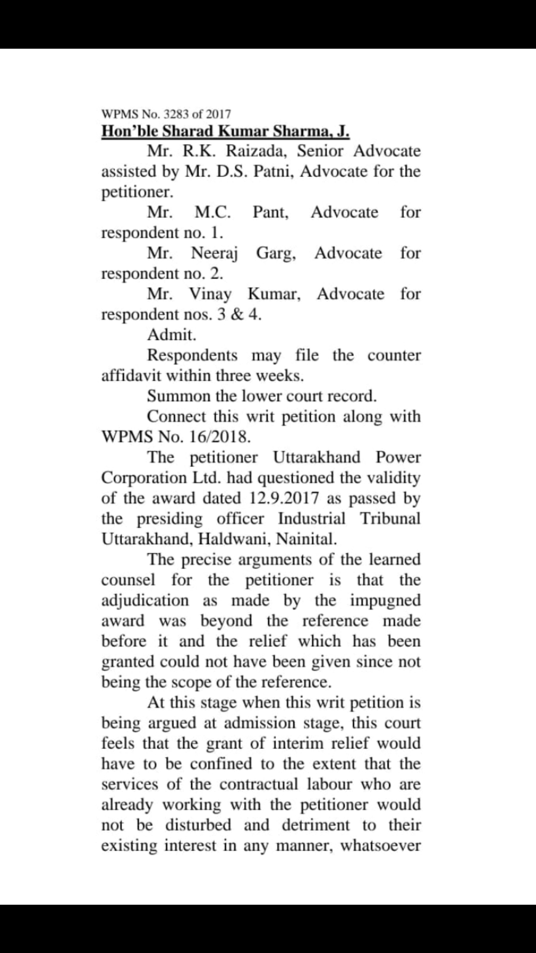 ऊर्जा निगम में 764 भर्ती मामला, भर्ती प्रक्रिया में नहीं होगा कोर्ट के आदेश का उलंगन - प्रबंध निदेशक यूपीसीएल 8 Hello Uttarakhand News »