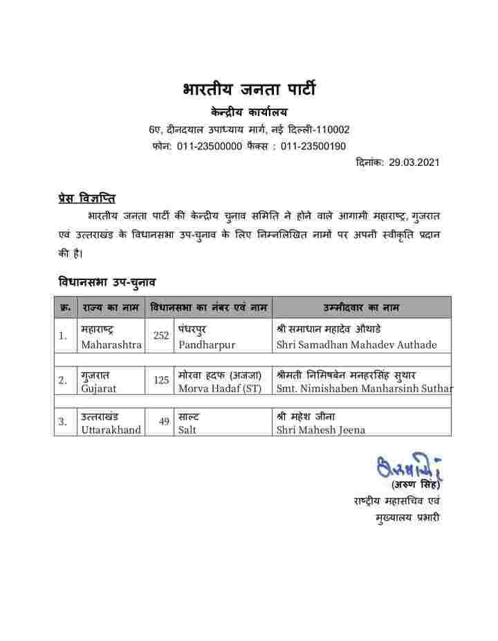 सल्ट विधानसभा उपचुनाव: भाजपा व कांग्रेस के प्रत्याशी घोषित 2 Hello Uttarakhand News »