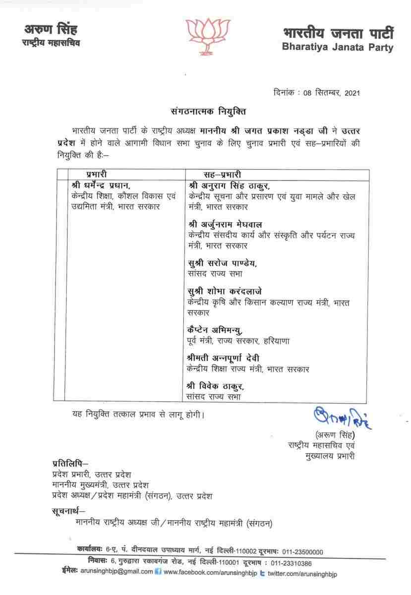 2022 चुनाव: भाजपा (BJP) ने की चुनाव प्रभारियों की नियुक्ति, केन्द्रीय कोयला व खान मंत्री प्रल्हाद जोशी को उत्तराखंड, केन्द्रीय शिक्षा मंत्री धर्मेंद्र प्रधान को मिली उत्तर प्रदेश के ज़िम्मेदारी 4 2022 चुनाव: भाजपा (BJP) ने की चुनाव प्रभारियों की नियुक्ति, केन्द्रीय कोयला व खान मंत्री प्रल्हाद जोशी को उत्तराखंड, केन्द्रीय शिक्षा मंत्री धर्मेंद्र प्रधान को मिली उत्तर प्रदेश के ज़िम्मेदारी 4 Hello Uttarakhand News »