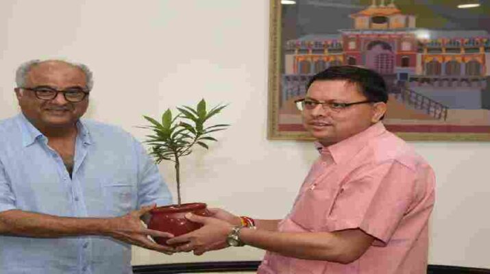 Uttarakhand: मुख्यमंत्री पुष्कर सिंह धामी से फिल्म निर्माता बोनी कपूर (Boney Kapoor) ने की भेंट, प्रदेश में फिल्मांकन के संबंध में की चर्चा 1 Hello Uttarakhand News »
