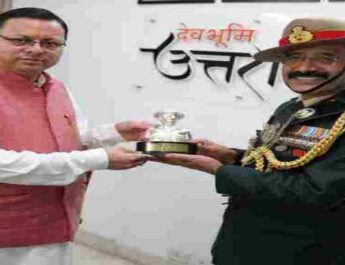 लेफ्टि. जनरल गजेन्द्र जोशी ए.वी.एस.एम एस.एम 01 कोर कमाण्डर ने की मुख्यमंत्री पुष्कर सिंह धामी से शिष्टाचार भेंट 4 Hello Uttarakhand News »